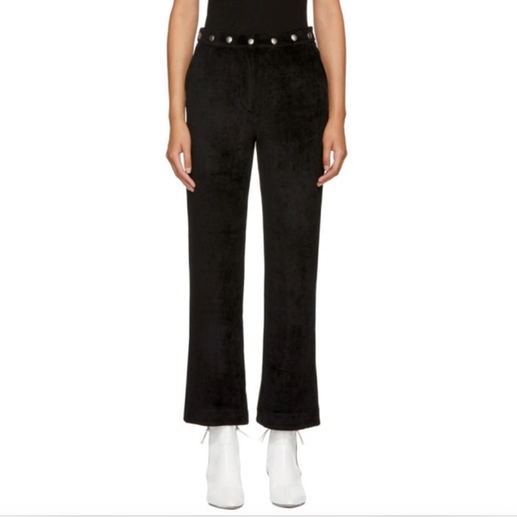 Alexachung Black Velvet Popper Tracksuit Trousers! Size 10